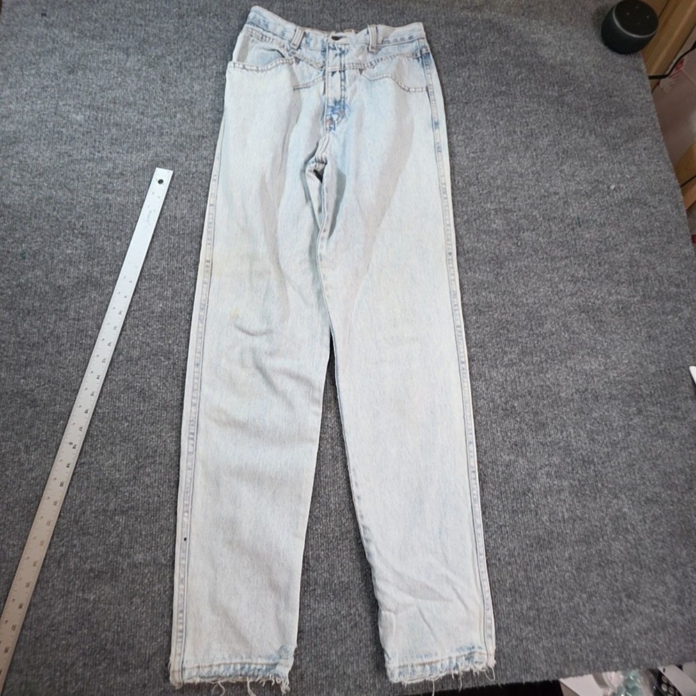 Vintage ZENA Jeans Juniors 9 Blue Acid Wash High Rise Tapered 27x28 USA Denim